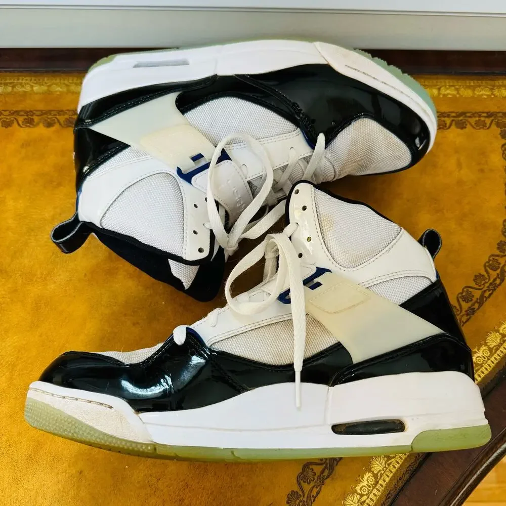 Jordan Flight 45 High Concord Mens DC2571-100 White Black Blue Sleek Size 9 - Picture 5 of 10